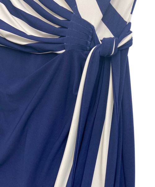 RALPH LAUREN（ラルフローレン）RALPH LAUREN (ラルフローレン) キャミソールワンピース ブルー×ホワイト サイズ:165/92Aの古着・服飾アイテム