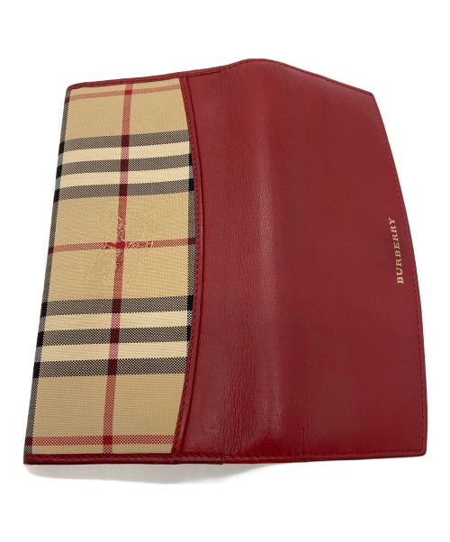 BRBERRY（バーバリー）BRBERRY (バーバリー) 長財布 レッドの古着・服飾アイテム