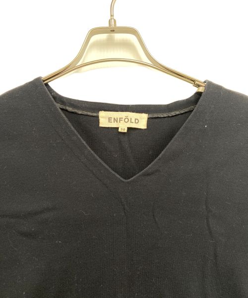 ENFOLD（エンフォルド）ENFOLD (エンフォルド) ミラノリブvネックカットソー ブラック サイズ:38の古着・服飾アイテム