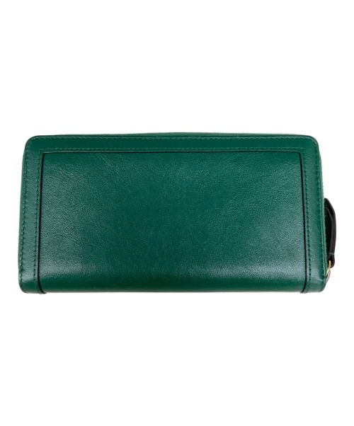 GUCCI（グッチ）GUCCI (グッチ) バンブー　ラウンドファスナー長財布 グリーンの古着・服飾アイテム