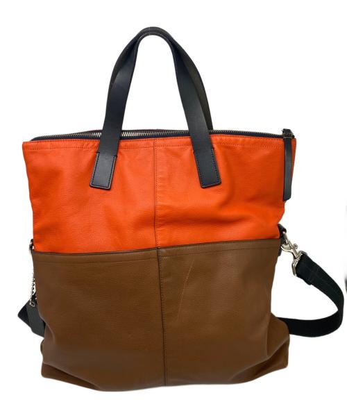 COACH（コーチ）COACH (コーチ) 2WAYバッグ オレンジ×ブラウン サイズ:表記無しの古着・服飾アイテム