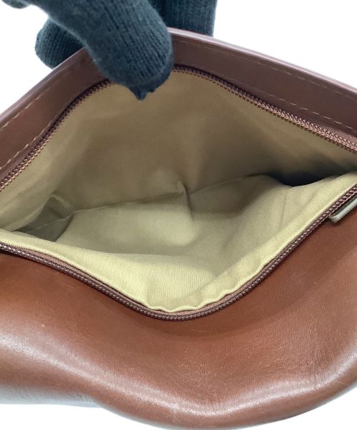 MOTHERHOUSE（マザーハウス）MOTHERHOUSE (マザーハウス) レザーショルダーバッグ ブラウンの古着・服飾アイテム