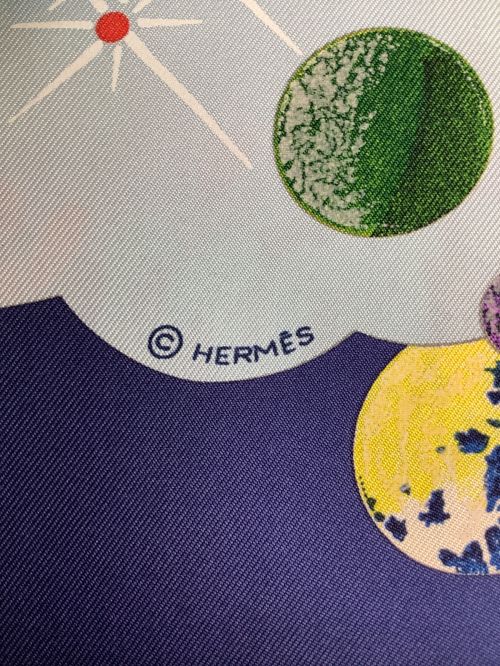 HERMES（エルメス）HERMES (エルメス) シルクスカーフ ブルーの古着・服飾アイテム