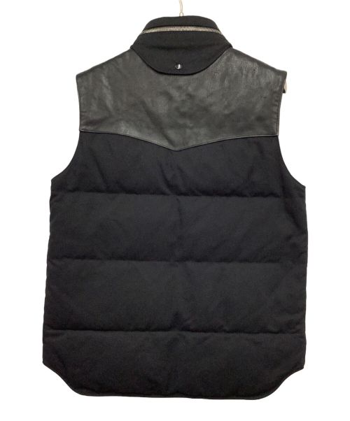 Saint Laurent Paris（サンローランパリ）Saint Laurent Paris (サンローランパリ) 切替レザーダウンベスト ブラック サイズ:Mの古着・服飾アイテム