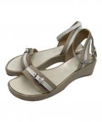 HERMESエルメス）の古着「サンダル」｜ホワイト×ベージュ