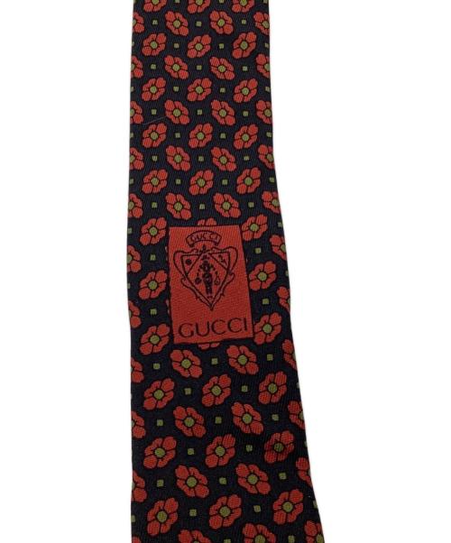GUCCI（グッチ）GUCCI (グッチ) ネクタイ ネイビー×レッド サイズ:約140cmの古着・服飾アイテム
