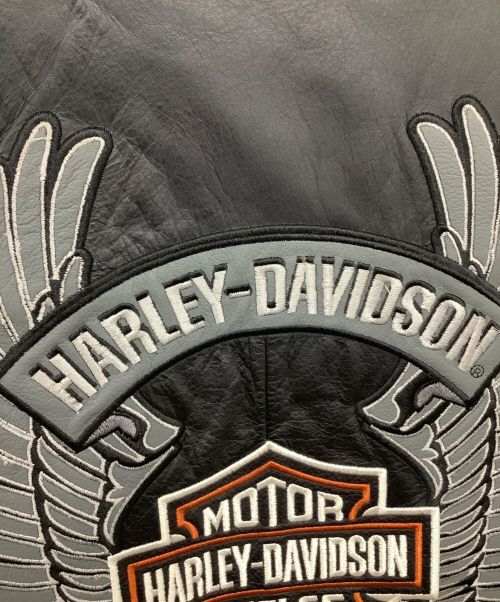 HARLEY-DAVIDSON（ハーレーダビッドソン）HARLEY-DAVIDSON (ハーレーダビッドソン) レザーベスト ブラック サイズ:Mの古着・服飾アイテム