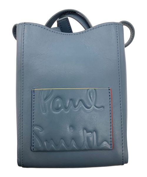 PAUL SMITH（ポールスミス）PAUL SMITH (ポールスミス) ブランデッドカラードエッジミニショルダーバッグ スカイブルーの古着・服飾アイテム