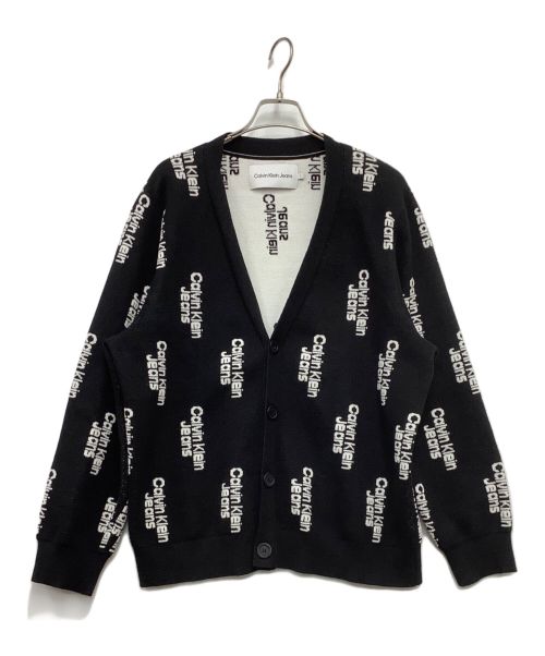 Calvin Klein Jeans（カルバンクラインジーンズ）Calvin Klein Jeans (カルバンクラインジーンズ) カーディガン ブラック×ホワイト サイズ:Sの古着・服飾アイテム