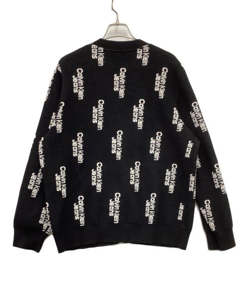 Calvin Klein Jeans（カルバンクラインジーンズ）Calvin Klein Jeans (カルバンクラインジーンズ) カーディガン ブラック×ホワイト サイズ:Sの古着・服飾アイテム