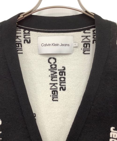 Calvin Klein Jeans（カルバンクラインジーンズ）Calvin Klein Jeans (カルバンクラインジーンズ) カーディガン ブラック×ホワイト サイズ:Sの古着・服飾アイテム