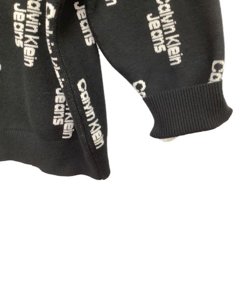 Calvin Klein Jeans（カルバンクラインジーンズ）Calvin Klein Jeans (カルバンクラインジーンズ) カーディガン ブラック×ホワイト サイズ:Sの古着・服飾アイテム