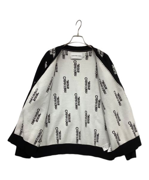 Calvin Klein Jeans（カルバンクラインジーンズ）Calvin Klein Jeans (カルバンクラインジーンズ) カーディガン ブラック×ホワイト サイズ:Sの古着・服飾アイテム