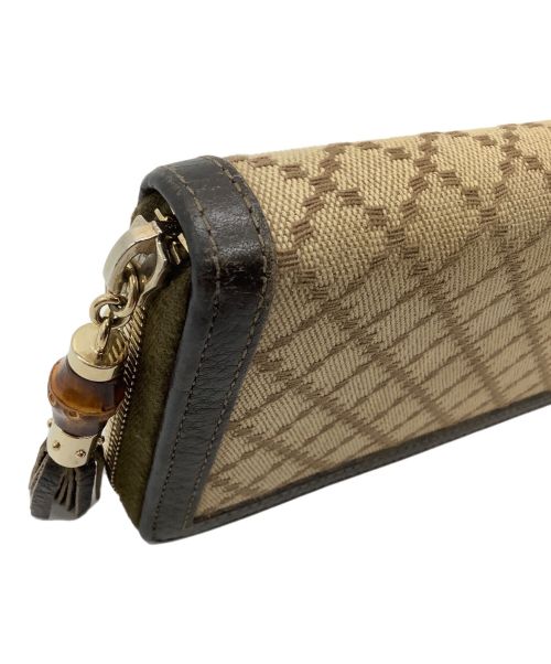 GUCCI（グッチ）GUCCI (グッチ) 長財布 ブラウン×ベージュの古着・服飾アイテム