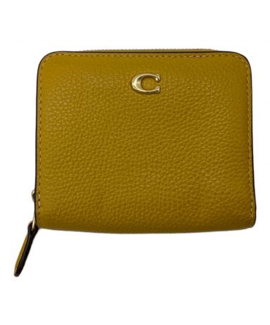 新品未使用☆COACH 二つ折り財布 ☆イエロー 新品 コーチ COACH 2つ折り財布 ミディアム コーナー ジップ ウォレット イエロー 黄色