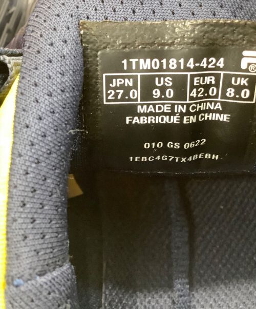 FILA（フィラ）FILA (フィラ) テニスシューズ ネイビー×イエロー サイズ:27.0の古着・服飾アイテム