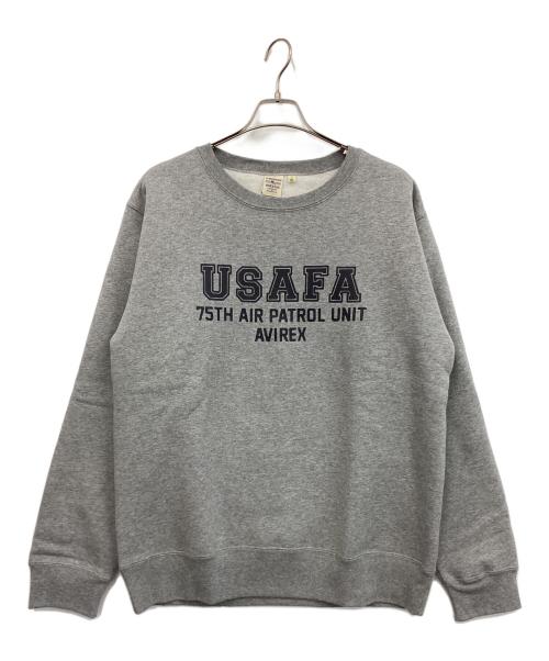 AVIREX（アヴィレックス）AVIREX (アヴィレックス) プリントスウェット グレー サイズ:2XL 未使用品の古着・服飾アイテム