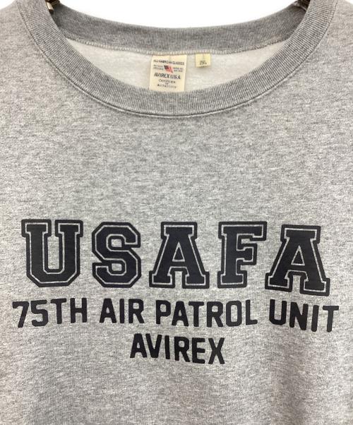 AVIREX（アヴィレックス）AVIREX (アヴィレックス) プリントスウェット グレー サイズ:2XL 未使用品の古着・服飾アイテム