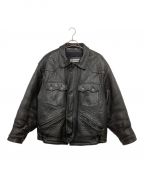 BONEVILLEボンネビル）の古着「レザーブルゾン」｜ブラック