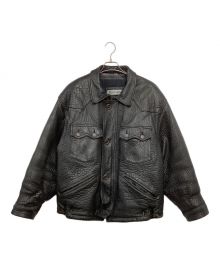 BONEVILLE（ボンネビル）の古着「レザーブルゾン」｜ブラック