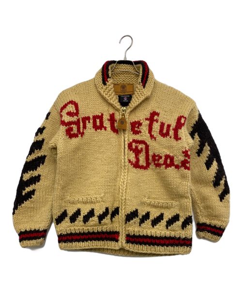 CANADIAN SWEATER（カナディアンセーター）CANADIAN SWEATER (カナディアンセーター) ニットジャケット ベージュ×レッド サイズ:表記無しの古着・服飾アイテム