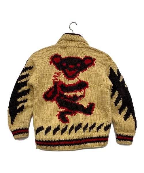 CANADIAN SWEATER（カナディアンセーター）CANADIAN SWEATER (カナディアンセーター) ニットジャケット ベージュ×レッド サイズ:表記無しの古着・服飾アイテム