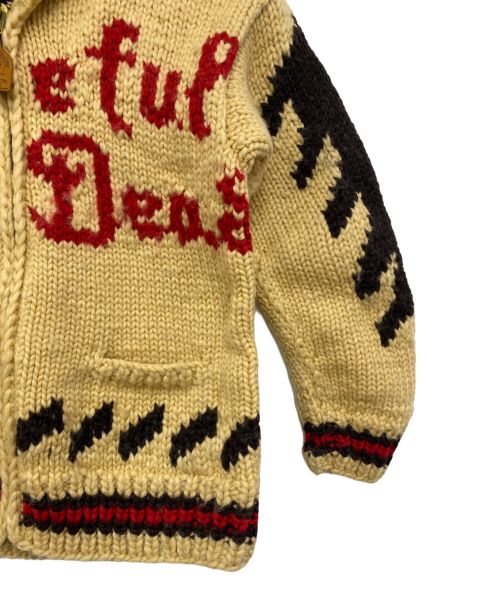 CANADIAN SWEATER（カナディアンセーター）CANADIAN SWEATER (カナディアンセーター) ニットジャケット ベージュ×レッド サイズ:表記無しの古着・服飾アイテム
