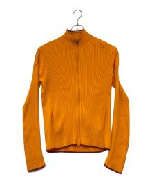 WALES BONNER（ウェールズボナー）の古着「ジップアップニット」｜オレンジ