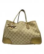 GUCCIグッチ）の古着「トートバッグ」｜ゴールド×ベージュ