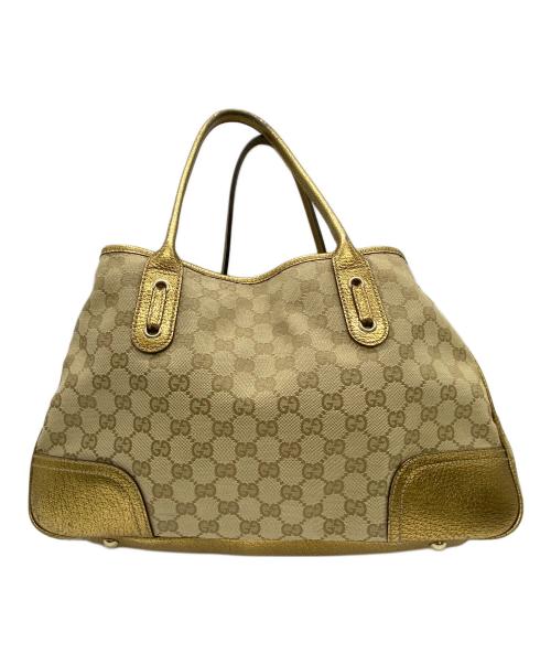 GUCCI（グッチ）GUCCI (グッチ) トートバッグ ゴールド×ベージュの古着・服飾アイテム