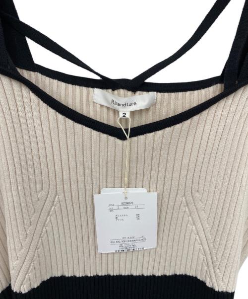 Rirandture（リランドチュール）Rirandture (リランドチュール) ニットワンピース ブラック×ホワイト サイズ:2 未使用品の古着・服飾アイテム