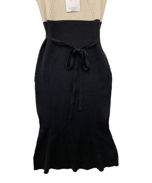 Rirandture（リランドチュール）Rirandture (リランドチュール) ニットワンピース ブラック×ホワイト サイズ:2 未使用品の古着・服飾アイテム