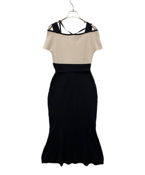 Rirandture（リランドチュール）Rirandture (リランドチュール) ニットワンピース ブラック×ホワイト サイズ:2 未使用品の古着・服飾アイテム