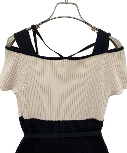 Rirandture（リランドチュール）Rirandture (リランドチュール) ニットワンピース ブラック×ホワイト サイズ:2 未使用品の古着・服飾アイテム