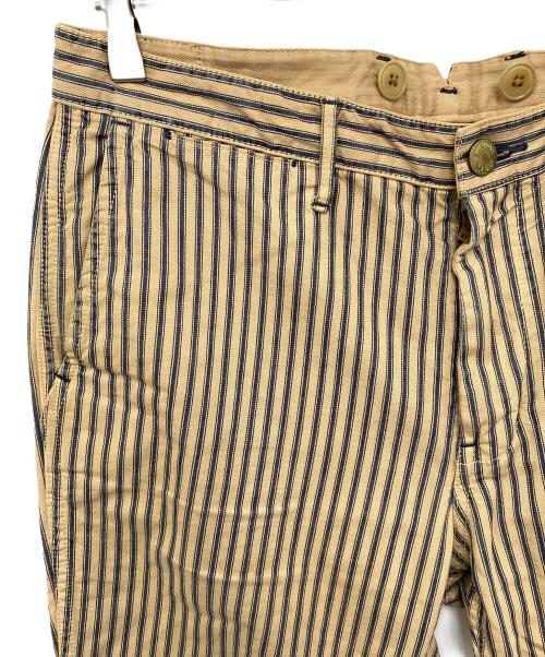 STUDIO D'ARTISAN（ステュディオダルチザン）STUDIO D'ARTISAN (ステュディオダルチザン) ストライプパンツ ブラウン サイズ:34の古着・服飾アイテム