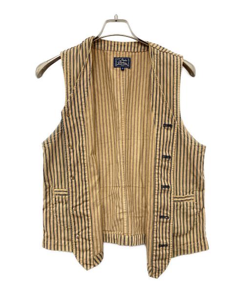 STUDIO D'ARTISAN（ステュディオダルチザン）STUDIO D'ARTISAN (ステュディオダルチザン) ベスト ブラウン×ネイビー サイズ:38の古着・服飾アイテム