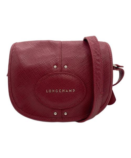 LONGCHAMP（ロンシャン）LONGCHAMP (ロンシャン) レザーショルダーバッグ レッドの古着・服飾アイテム