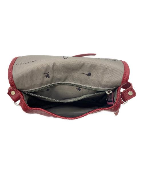 LONGCHAMP（ロンシャン）LONGCHAMP (ロンシャン) レザーショルダーバッグ レッドの古着・服飾アイテム