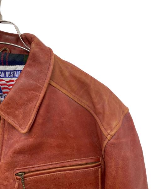 AMERICAN NOSTALGIA（アメリカンノスタルジア）AMERICAN NOSTALGIA (アメリカンノスタルジア) レザージャケット レッド サイズ:42の古着・服飾アイテム