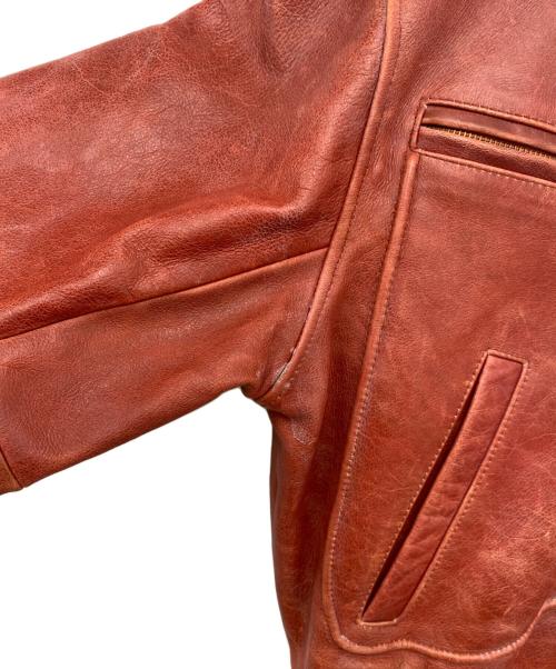 AMERICAN NOSTALGIA（アメリカンノスタルジア）AMERICAN NOSTALGIA (アメリカンノスタルジア) レザージャケット レッド サイズ:42の古着・服飾アイテム