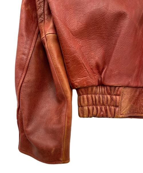 AMERICAN NOSTALGIA（アメリカンノスタルジア）AMERICAN NOSTALGIA (アメリカンノスタルジア) レザージャケット レッド サイズ:42の古着・服飾アイテム