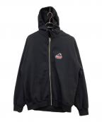 X-LARGEエクストララージ）の古着「SLANTED OG ZIP HOODED SWEATSHIRT」｜ブラック