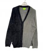 HUFハフ）の古着「ニットカーディガン」｜ブラック×グレー