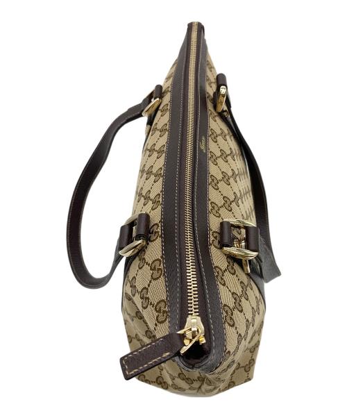 GUCCI（グッチ）GUCCI (グッチ) キャンバストートバッグ ベージュ×ブラウンの古着・服飾アイテム