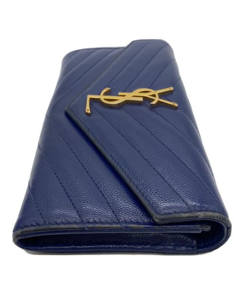 SAINT LAURENT（サンローラン）SAINT LAURENT (サンローラン) 長財布 ネイビーの古着・服飾アイテム