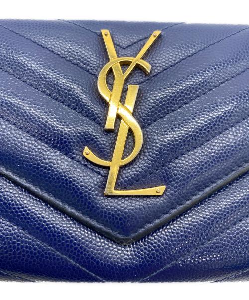 SAINT LAURENT（サンローラン）SAINT LAURENT (サンローラン) 長財布 ネイビーの古着・服飾アイテム