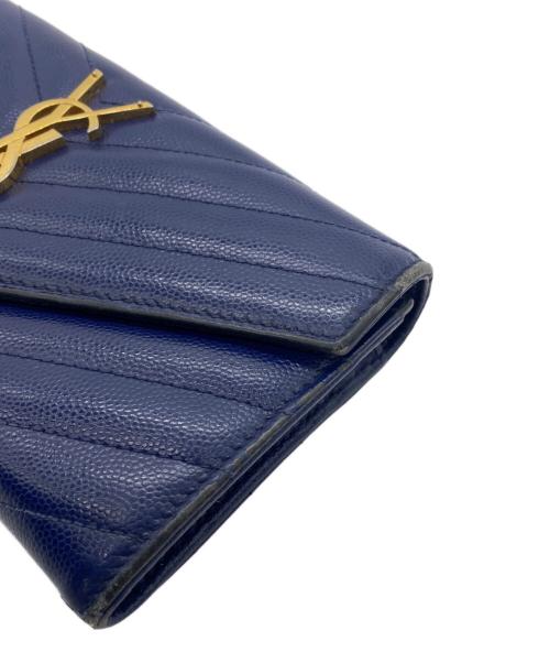 SAINT LAURENT（サンローラン）SAINT LAURENT (サンローラン) 長財布 ネイビーの古着・服飾アイテム