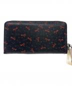 小江戸印伝-）の古着「ラウンドファスナー長財布」｜ブラック