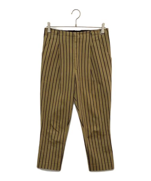 TOGA PULLA（トーガ プルラ）TOGA PULLA (トーガ プルラ) タックパンツ ブラウン×ブラック サイズ:36の古着・服飾アイテム