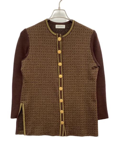 Yves Saint Laurent（イヴサンローラン）Yves Saint Laurent (イヴサンローラン) 【古着】カーディガン ブラウン サイズ:Mの古着・服飾アイテム